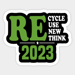 Recycle Reuse Renew Rethink Sticker